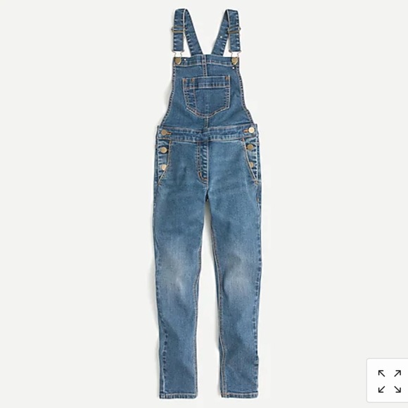 NWOT - Crewcuts girls denim overalls - size 5 - Picture 1 of 8